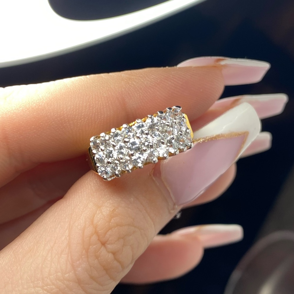 Vintage Gold Tone EDCO faux diamond ring